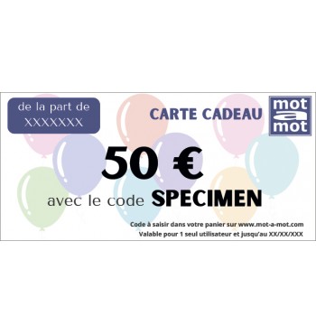 Carte cadeau de 50 euros